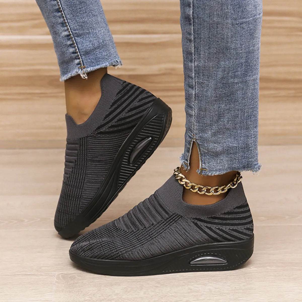 Breathable Mesh Wedge Sneakers - Tredona LLC
