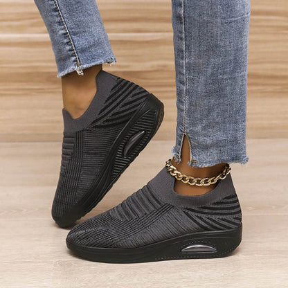 Breathable Mesh Wedge Sneakers - Tredona LLC