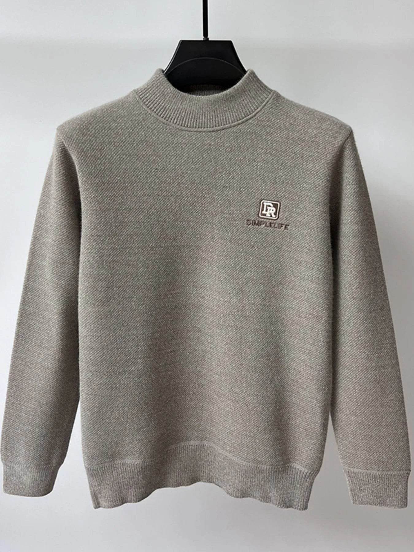 Men's Plus Size Ribbed Hem Long Sleeve Sweater - Tredona LLC