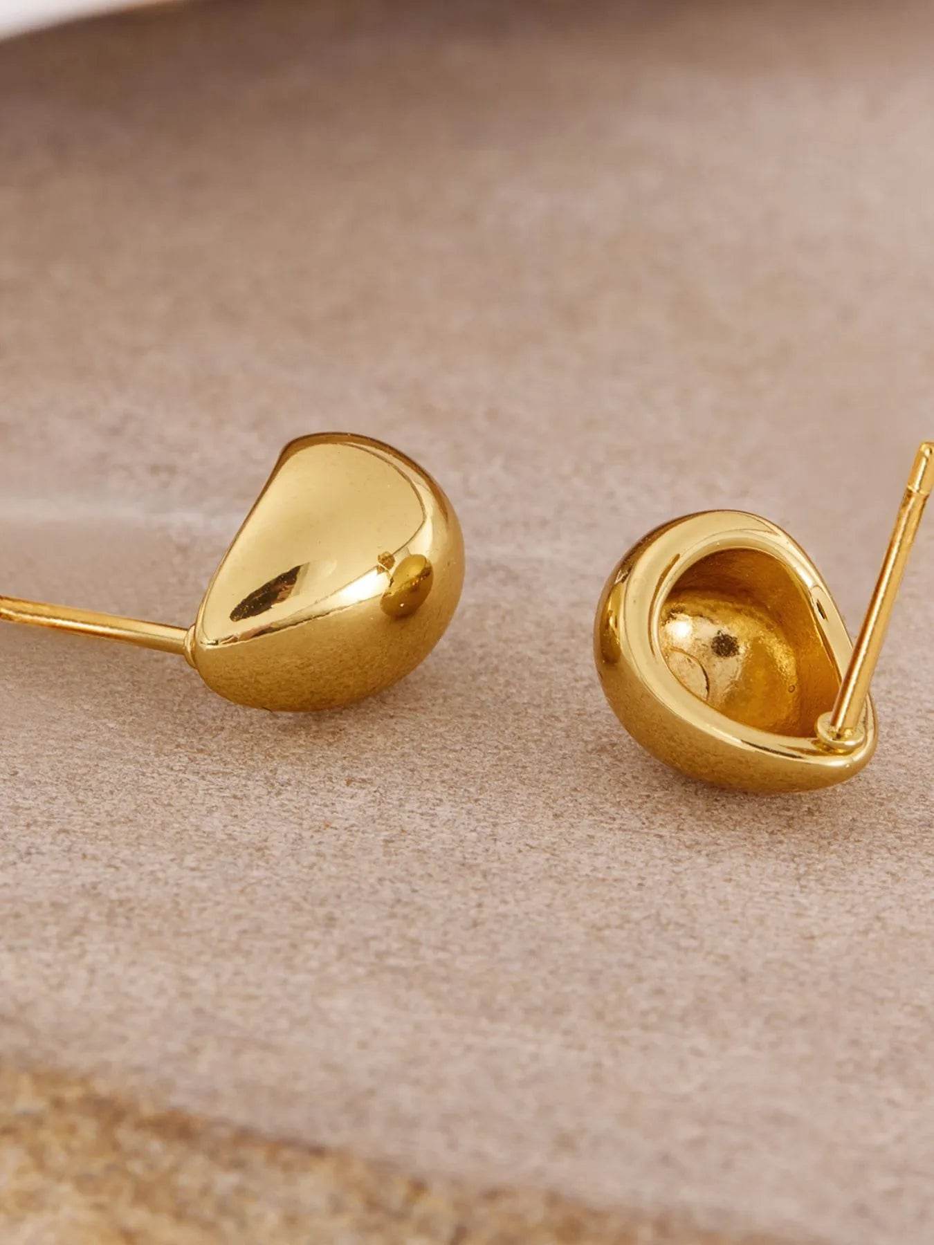 Minimalist Gold Teardrop Stud Earrings - Tredona LLC