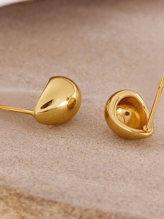 Minimalist Gold Teardrop Stud Earrings - Tredona LLC