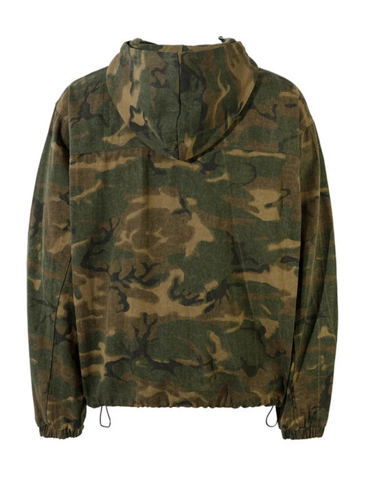 Men's Camouflage Zip Up Hooded Windbreaker Jacket - Tredona LLC