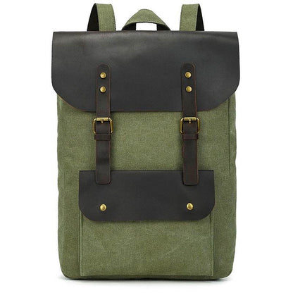 New Canvas Leather Large Capacity Backpack - Tredona LLC