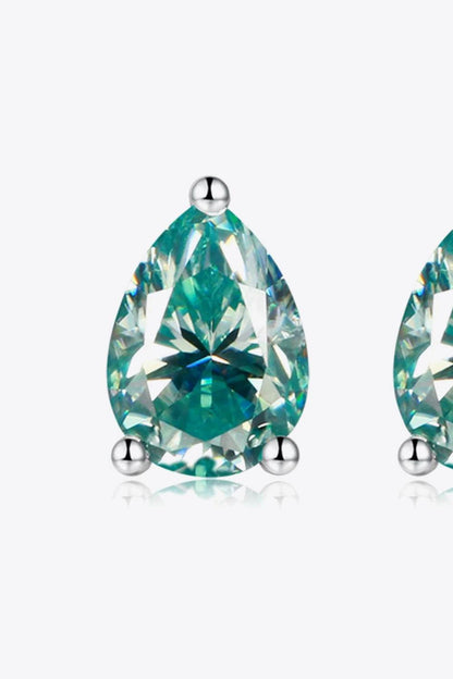 2 Carat Moissanite Teardrop Earrings - Tredona LLC