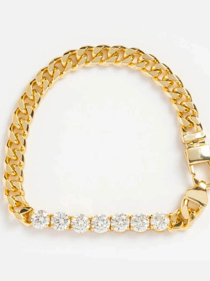 18K Gold-Plated Zircon Necklace and Bracelet Jewelry Set - Tredona LLC