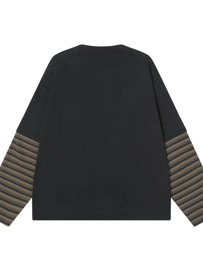 Men's Letter Graphic Striped Long Sleeve T-Shirt - Tredona LLC