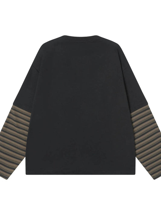 Men's Letter Graphic Striped Long Sleeve T-Shirt - Tredona LLC