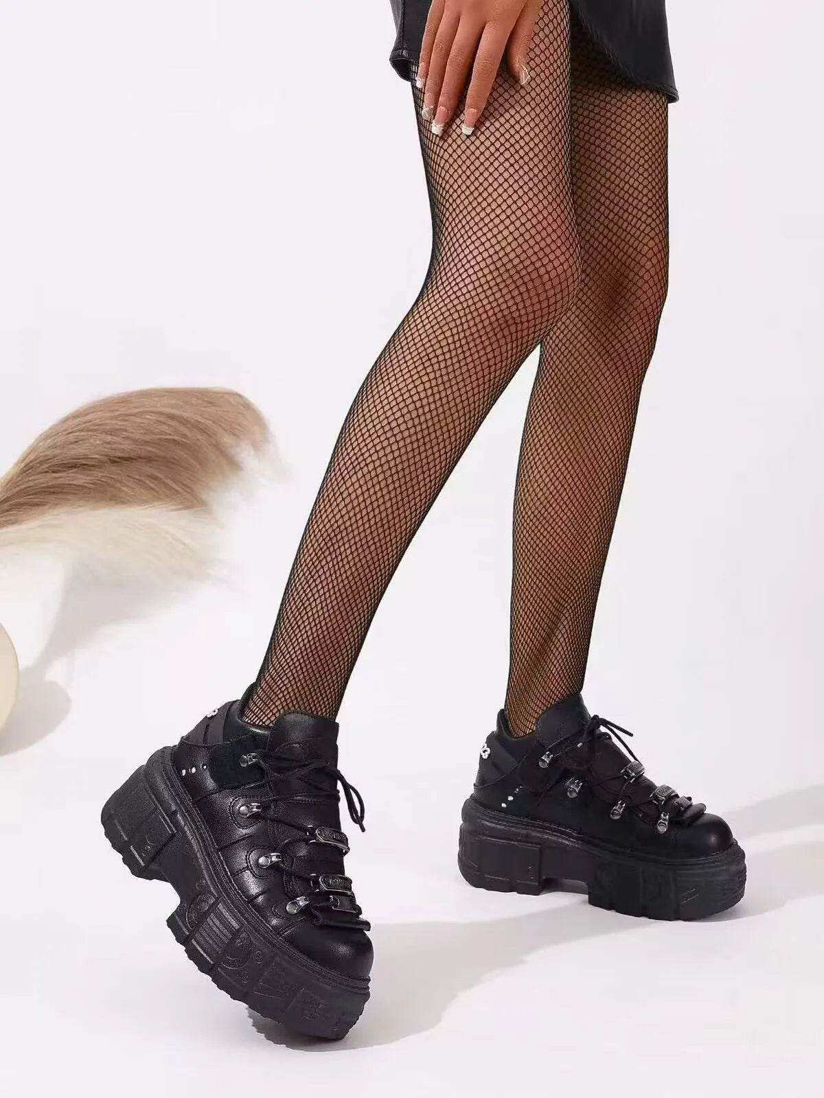 Lace Up Platform Sneakers - Tredona LLC