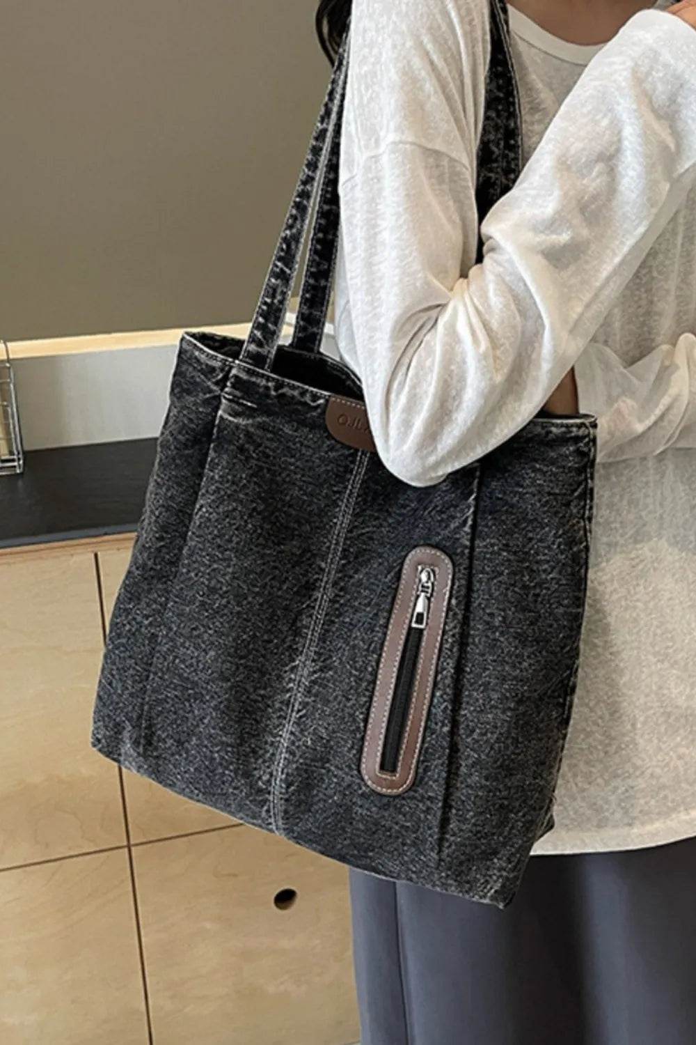 Medium Denim Tote Bag - Tredona LLC