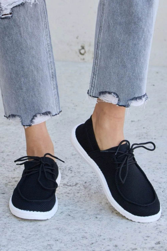 Forever Link Flat Round Toe Lace-Up Sneakers - Tredona LLC