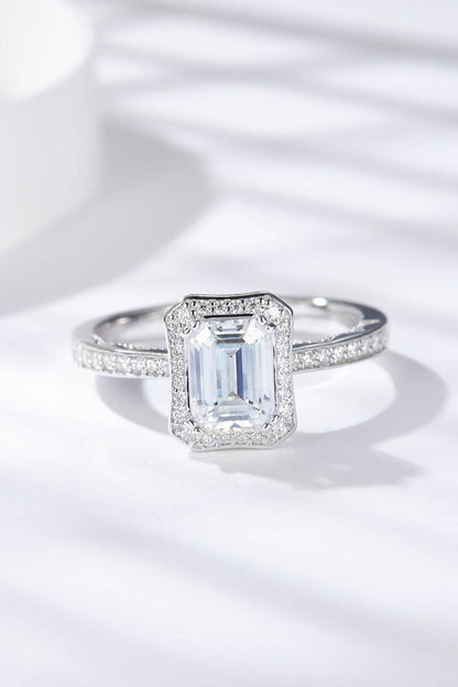 1 Carat Moissanite 925 Sterling Silver Halo Ring - Tredona LLC