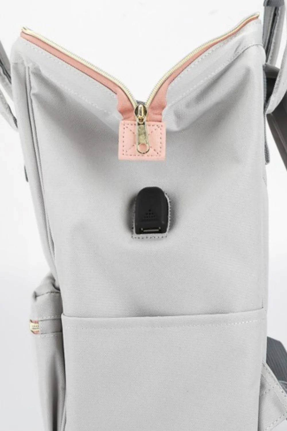 Himawari Contrast Waterproof Canvas Backpack Bag with Side Pockets - Tredona LLC