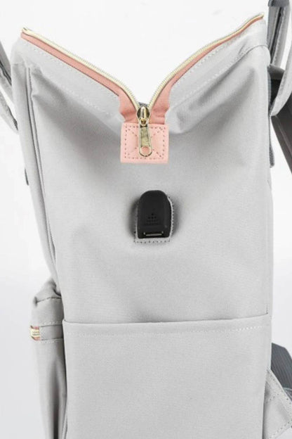 Himawari Contrast Waterproof Canvas Backpack Bag with Side Pockets - Tredona LLC