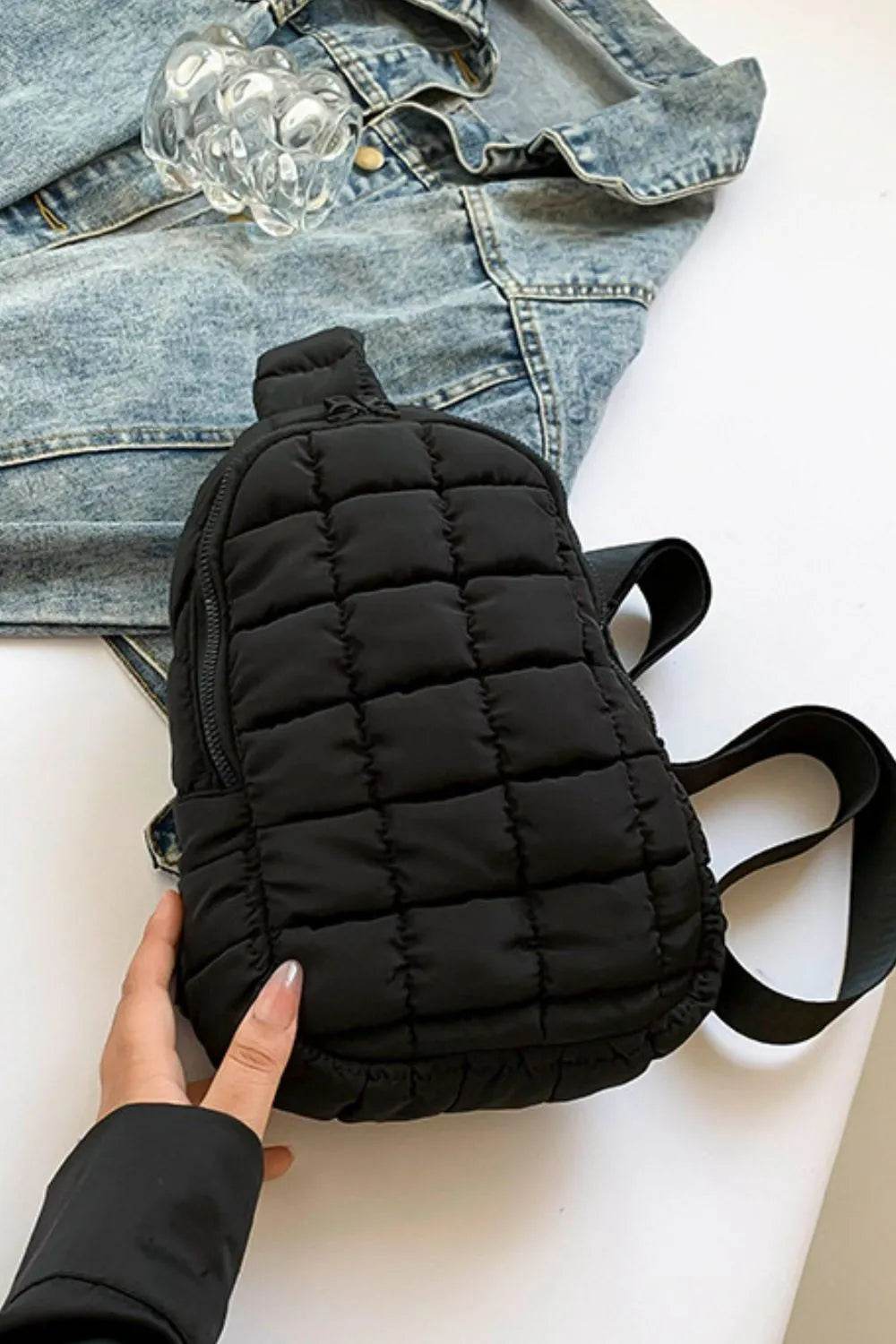 Quilted Nylon Crossbody Bag - Tredona LLC