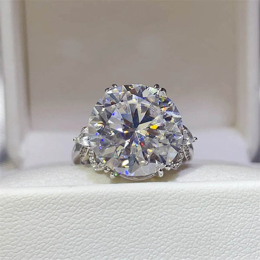 10 Carat Moissanite 925 Sterling Silver Ring - Tredona LLC