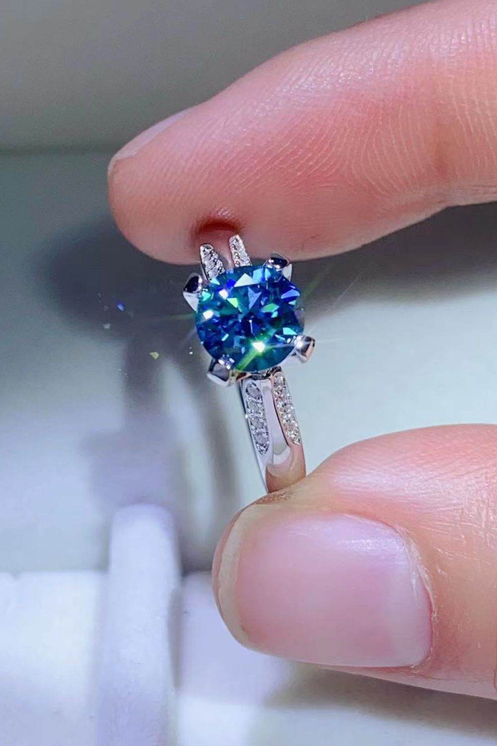 1 Carat Moissanite 4-Prong Ring - Tredona LLC