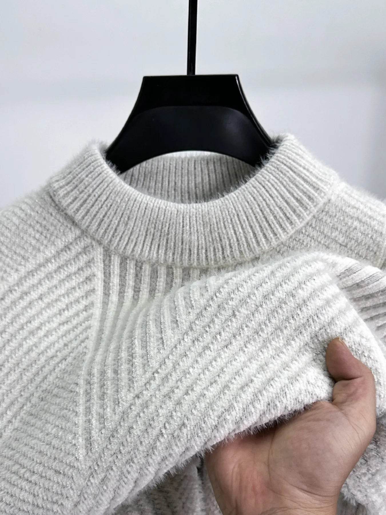 Men's Ribbed Knit Long Sleeve Sweater - Tredona LLC