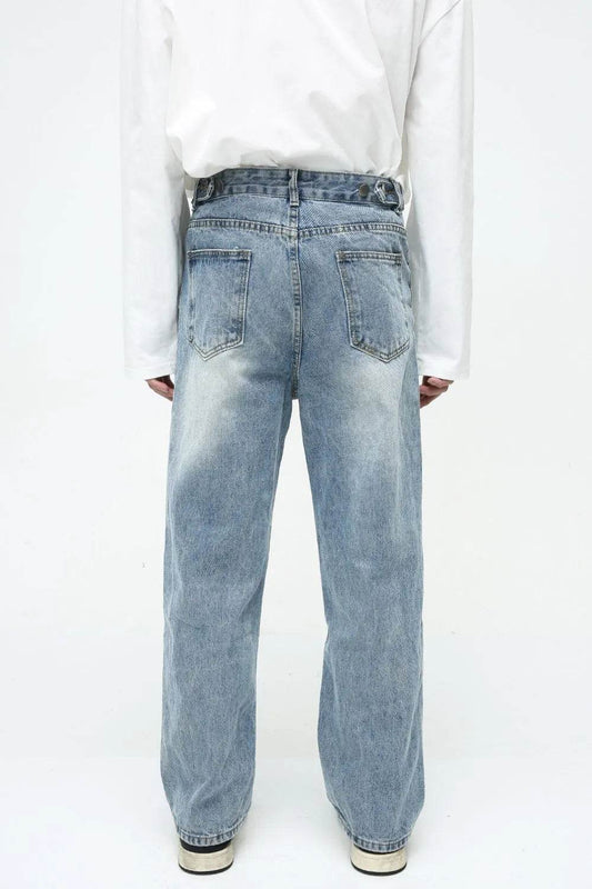 Men's Washed Straight-Leg Jeans - Tredona LLC
