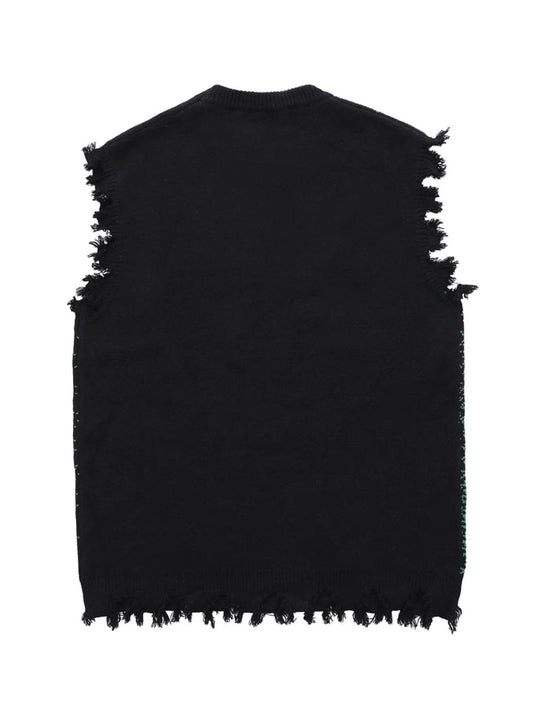 Men's Distressed Hem Sweater Vest - Tredona LLC