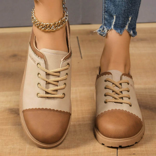 Color Block Lace Up Sneakers - Tredona LLC