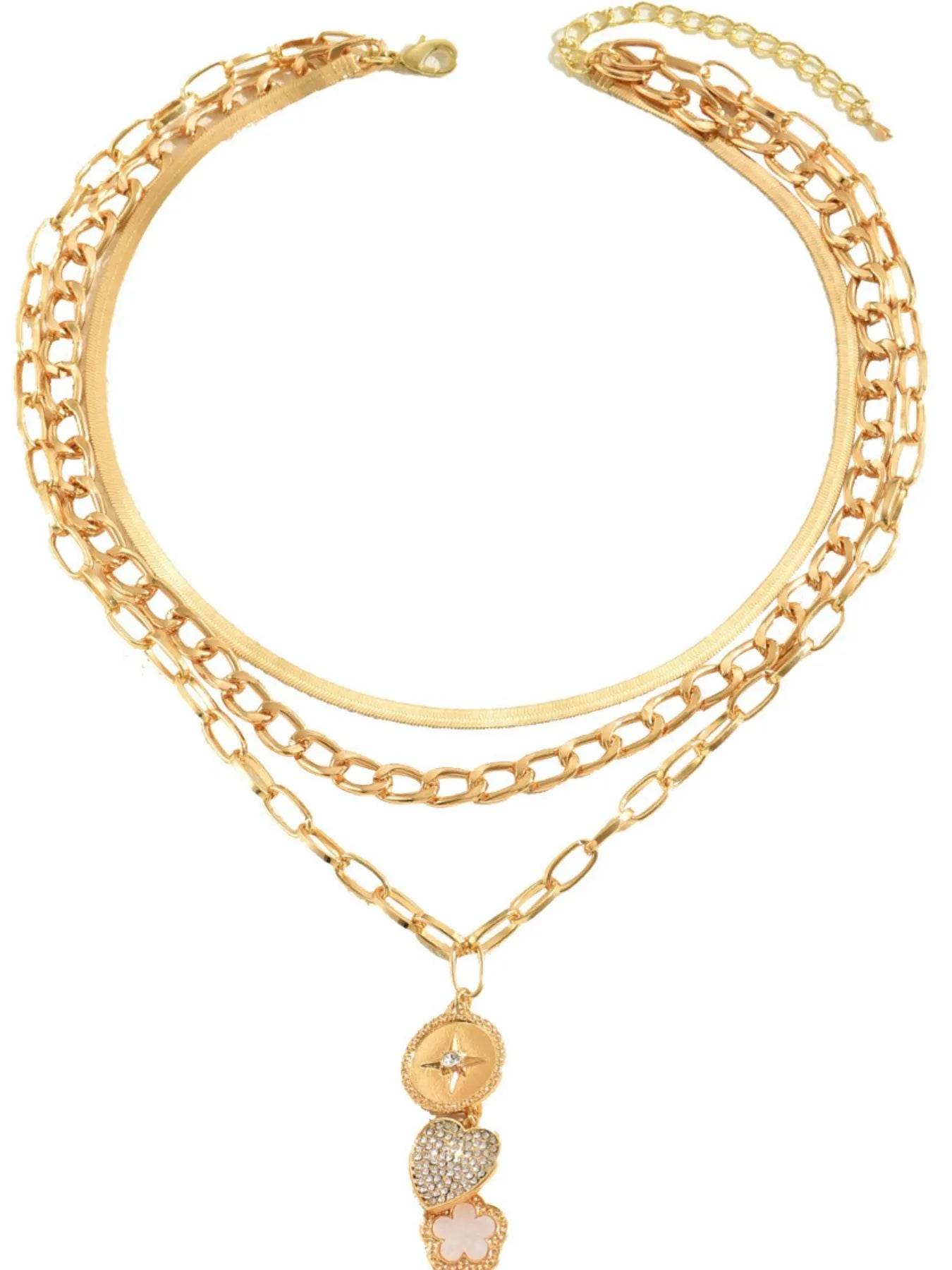 Stainless Steel Layered Necklace - Tredona LLC