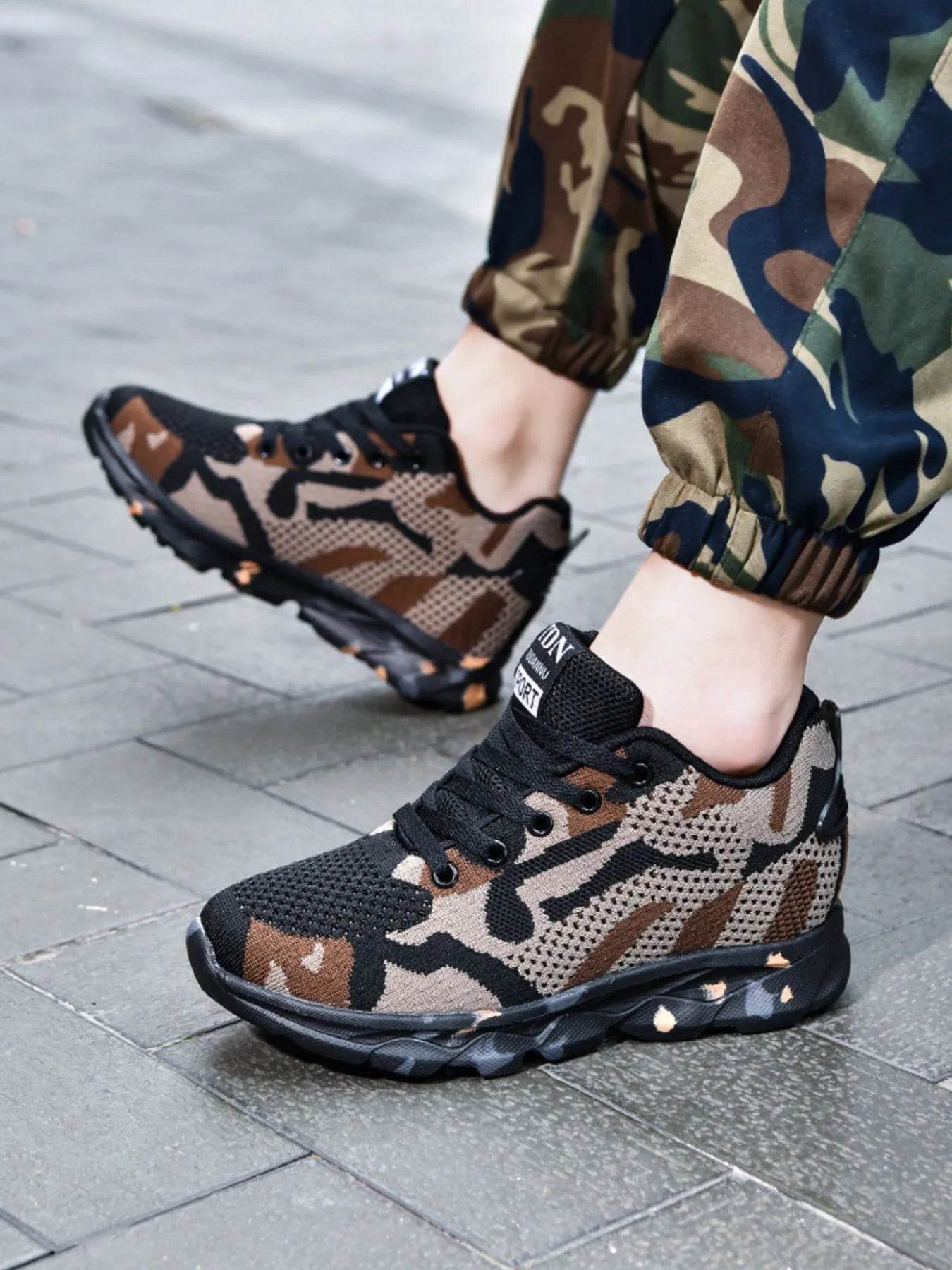 Camouflage Mesh Athletic Sneakers - Tredona LLC