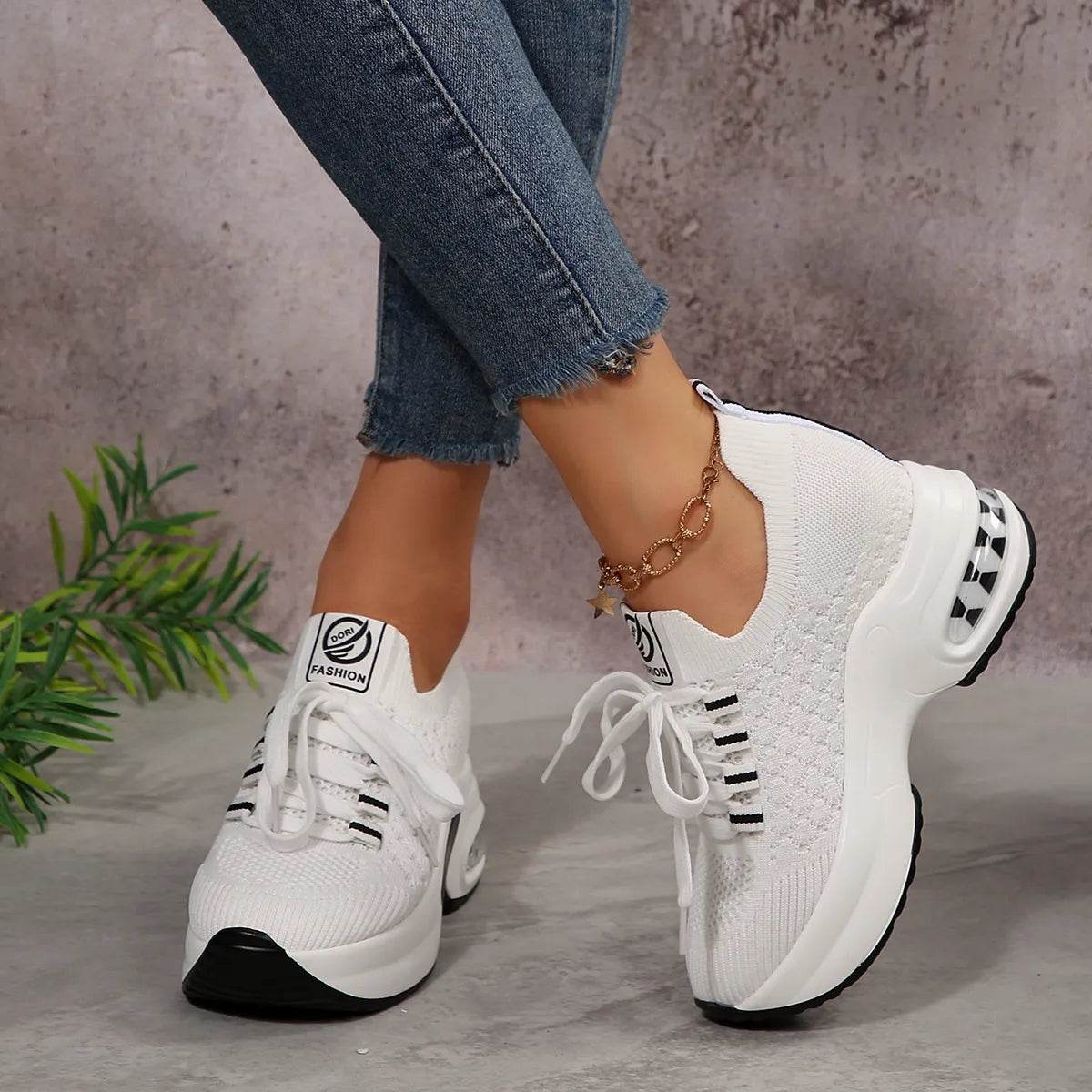 Lace Up Platform Sneakers - Tredona LLC