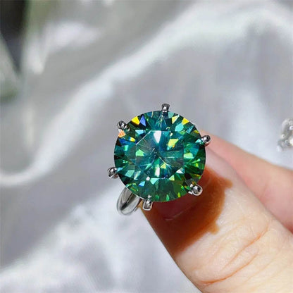 10 Carat Moissanite 925 Sterling Silver Ring - Tredona LLC