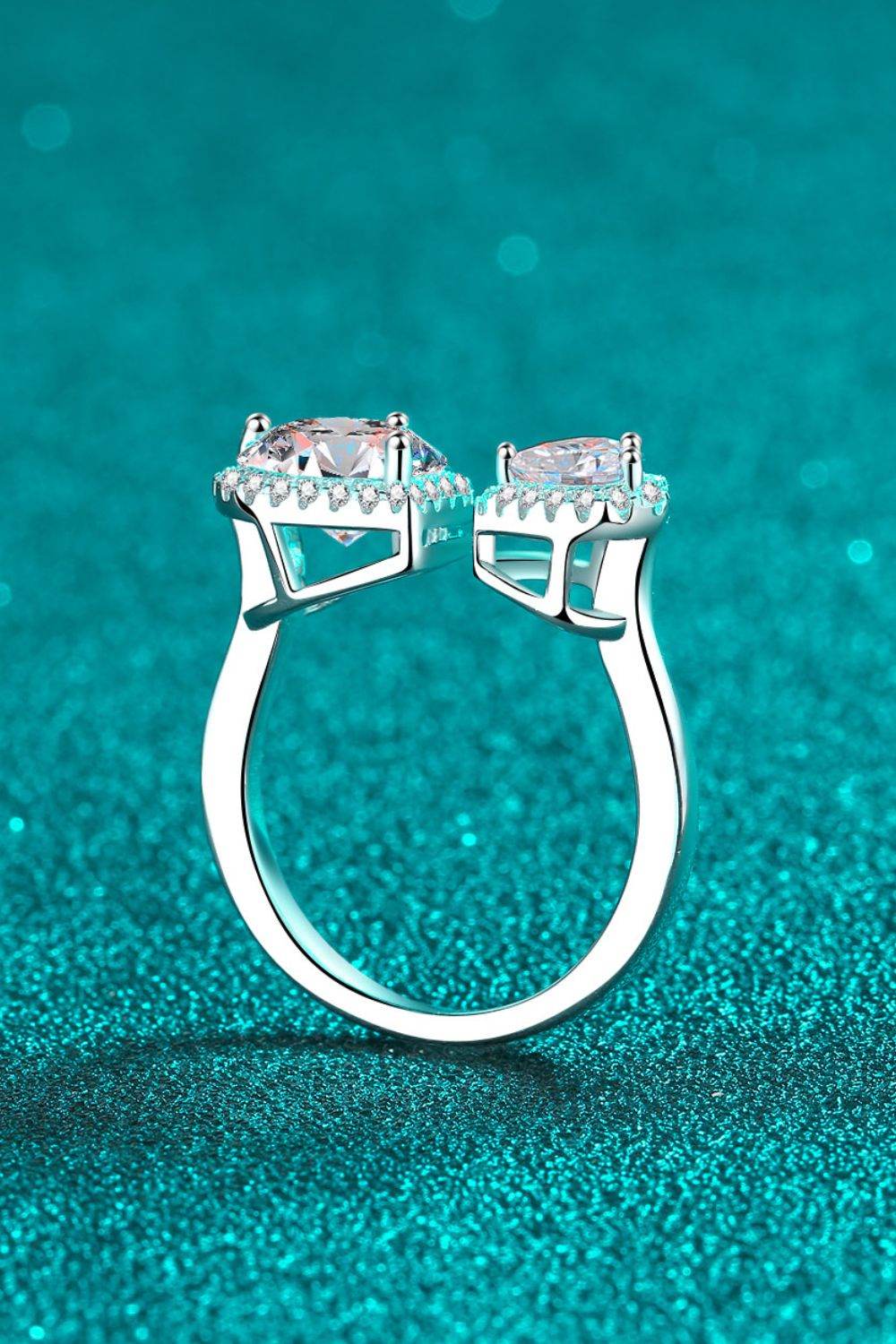 Heart-Shape Moissanite Open Ring - Tredona LLC