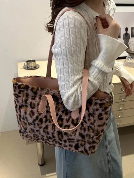 Leopard Fluff Tote Bag - Tredona LLC