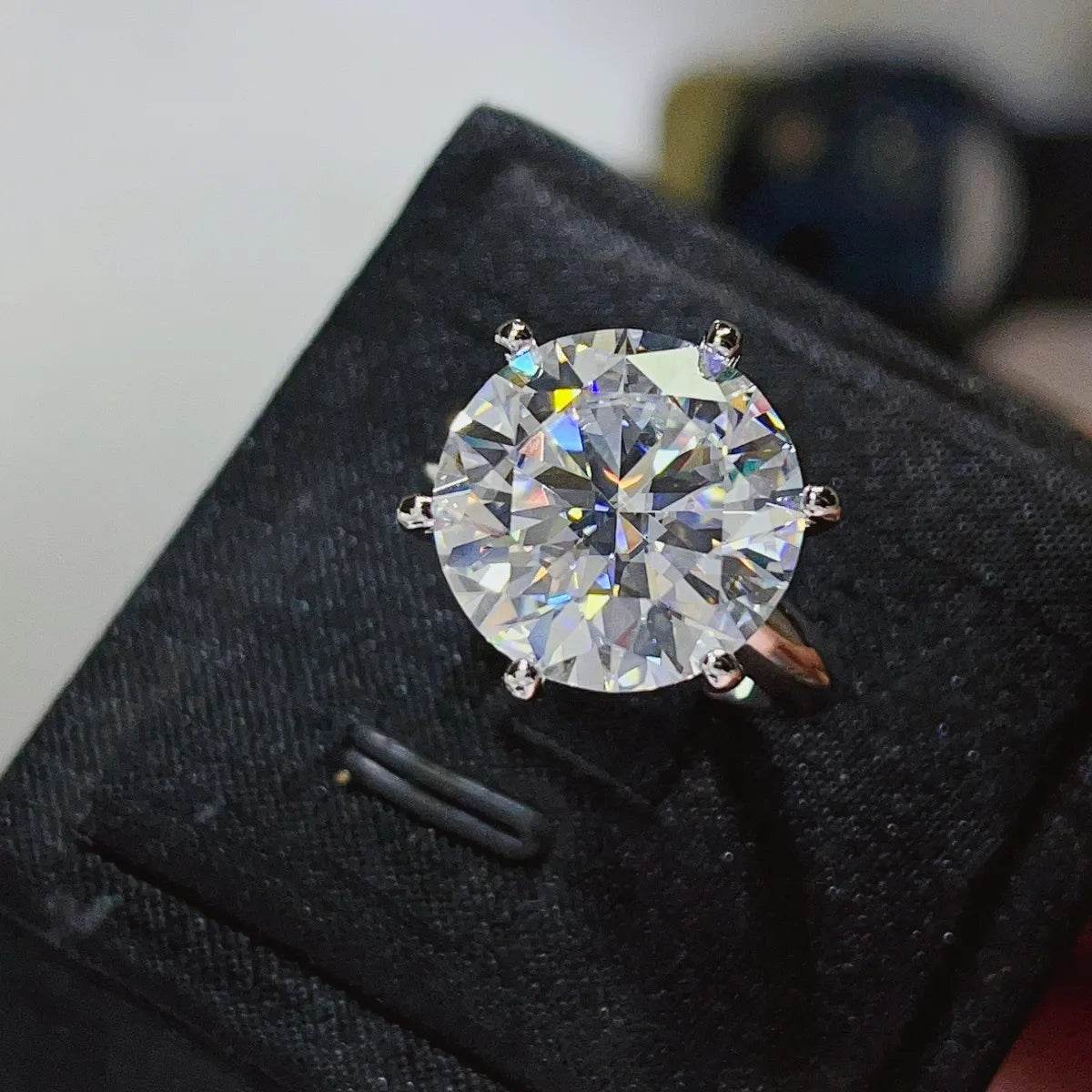 10 Carat Moissanite 925 Sterling Silver Ring - Tredona LLC