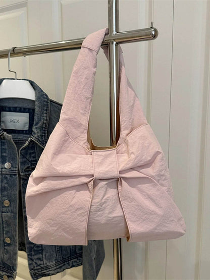 Ruched Bow Shoulder Bag - Tredona LLC