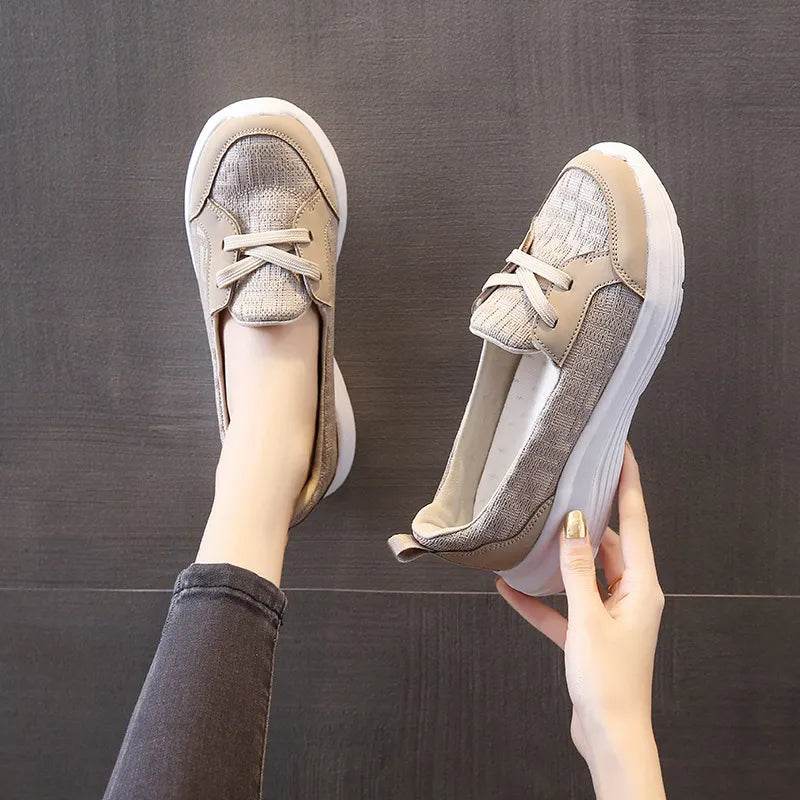 Round Toe Lace Up Sneakers - Tredona LLC
