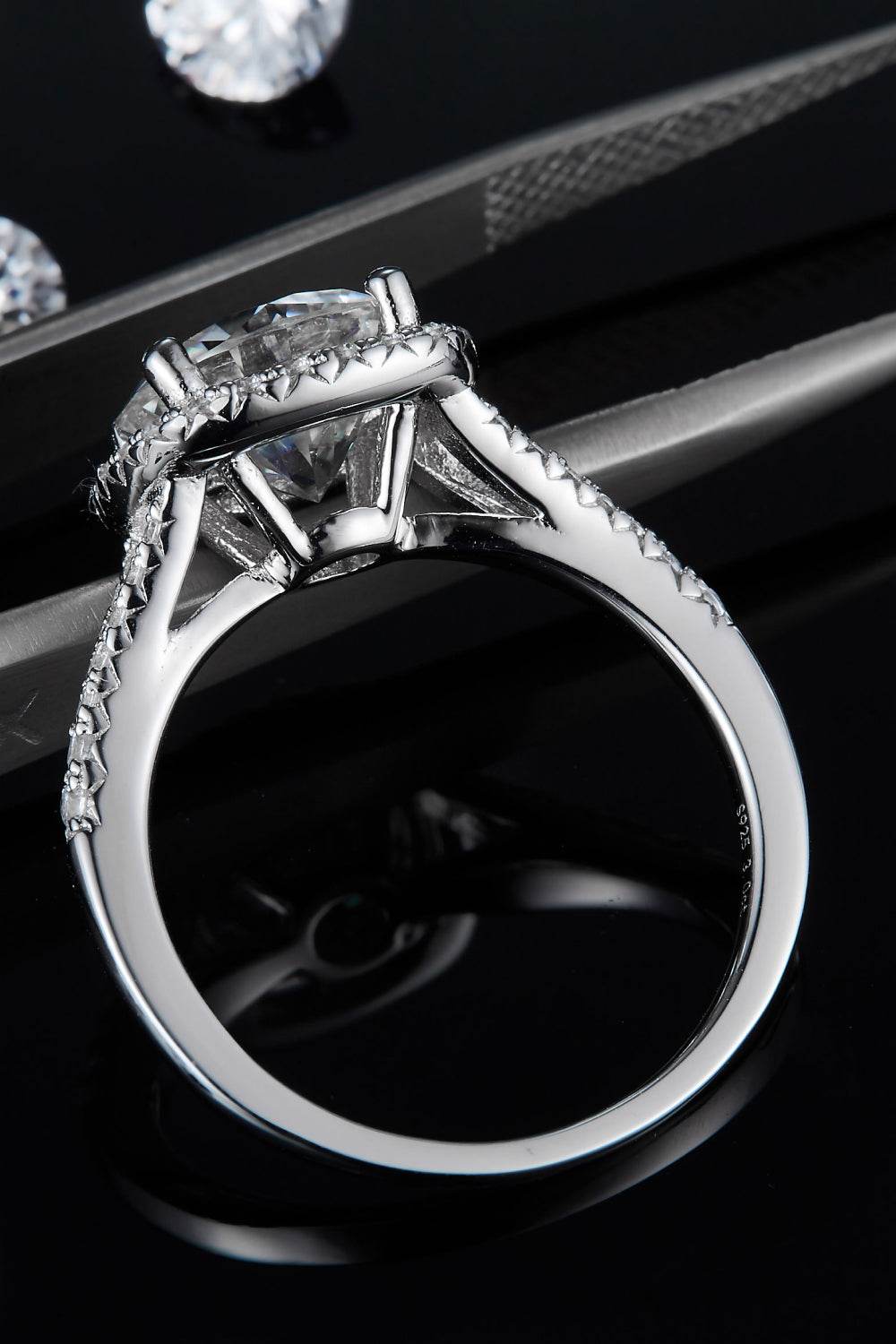 3 Carat Moissanite Halo Ring - Tredona LLC