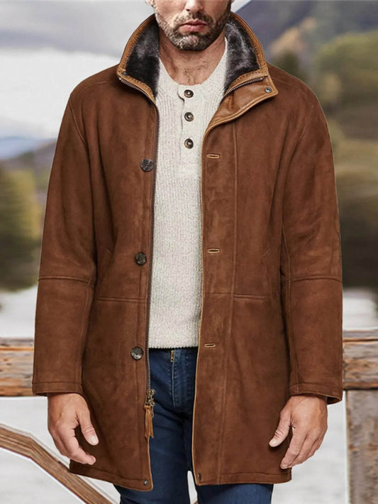 Men's Plus Size Zip Up Long Sleeve Coat - Tredona LLC