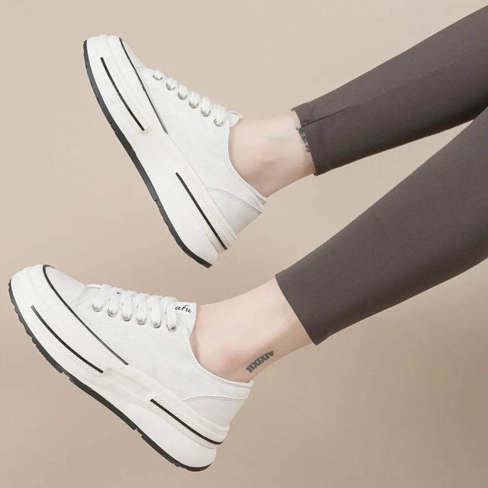 Tied Round Toe Platform Sneakers - Tredona LLC