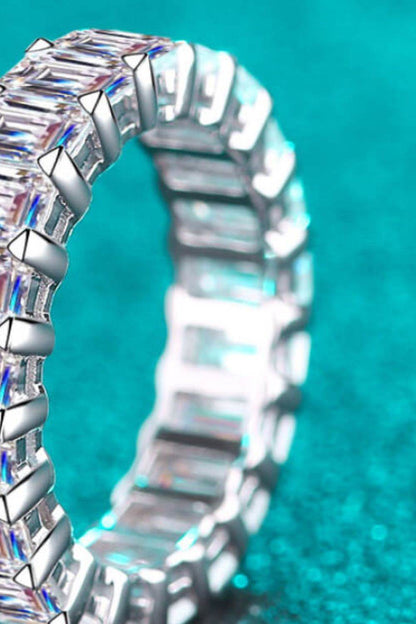 10.5 Carat Moissanite Rhodium-Plated Ring - Tredona LLC