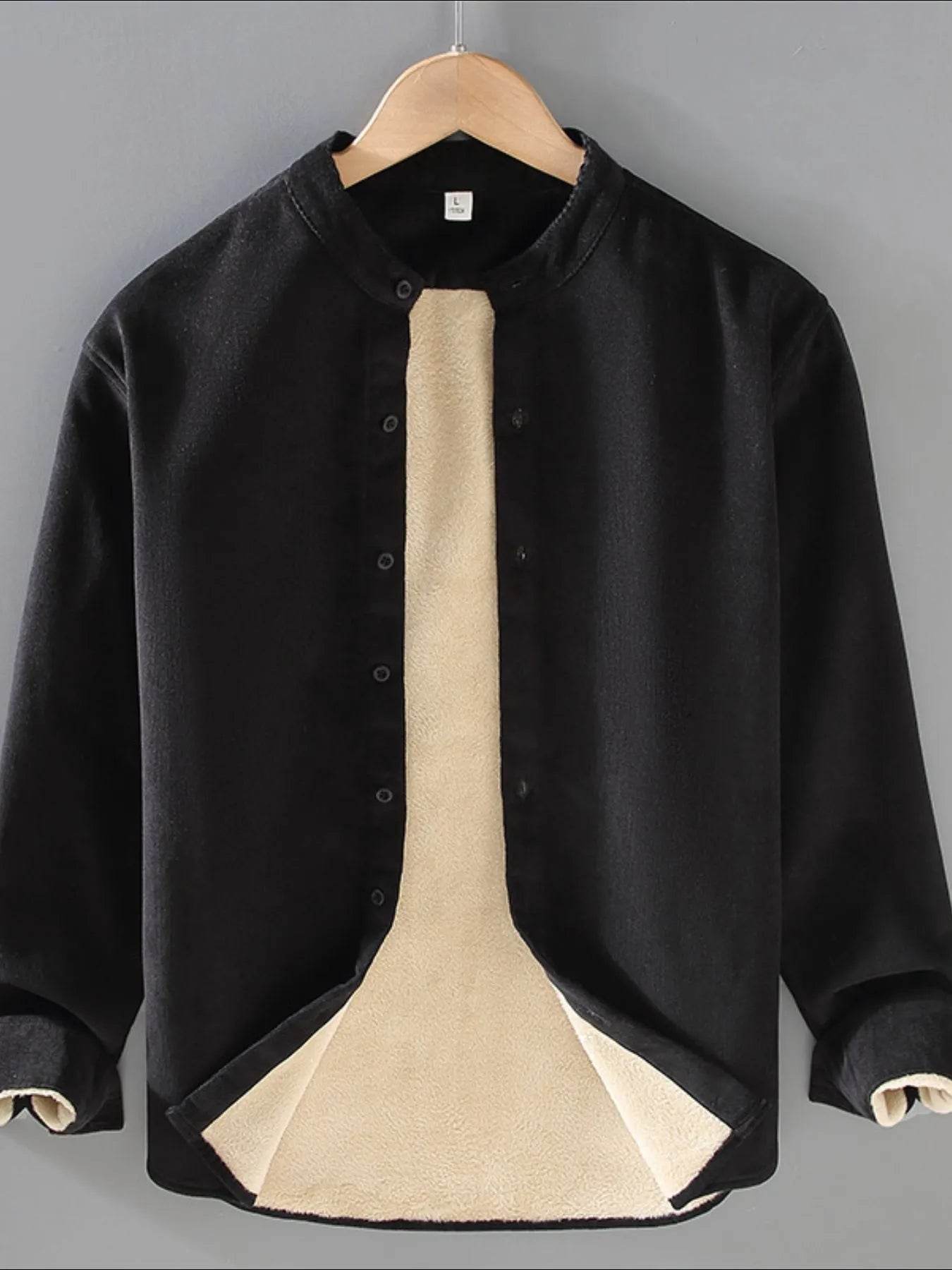 Men's Plus Size Button Up Long Sleeve Jacket - Tredona LLC