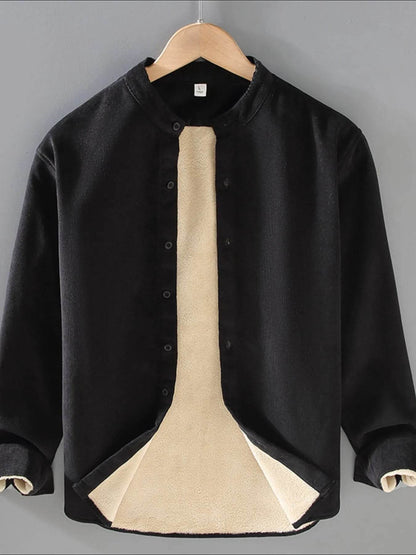 Men's Plus Size Button Up Long Sleeve Jacket - Tredona LLC