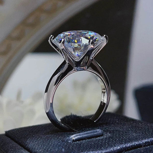 10 Carat Moissanite 925 Sterling Silver Ring - Tredona LLC
