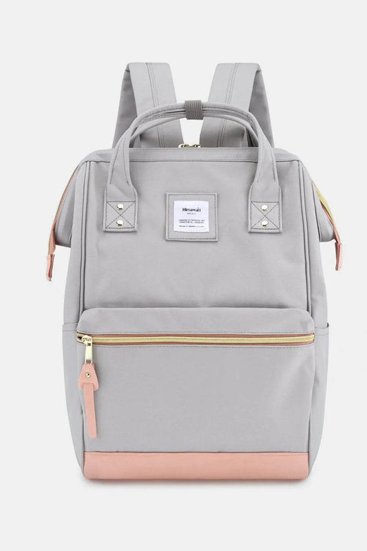Himawari Contrast Waterproof Canvas Backpack Bag with Side Pockets - Tredona LLC
