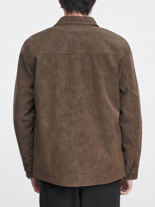 Men's Plus Size Button Up Long Sleeve Jacket - Tredona LLC