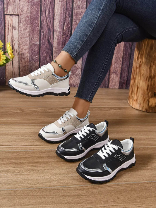 Lace Up Round Toe Sneakers - Tredona LLC