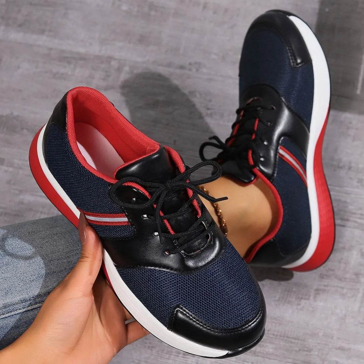 Round Toe Platform Sneakers - Tredona LLC