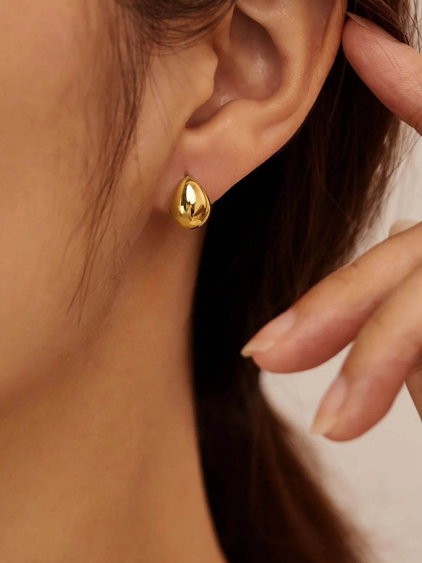 Minimalist Gold Teardrop Stud Earrings - Tredona LLC