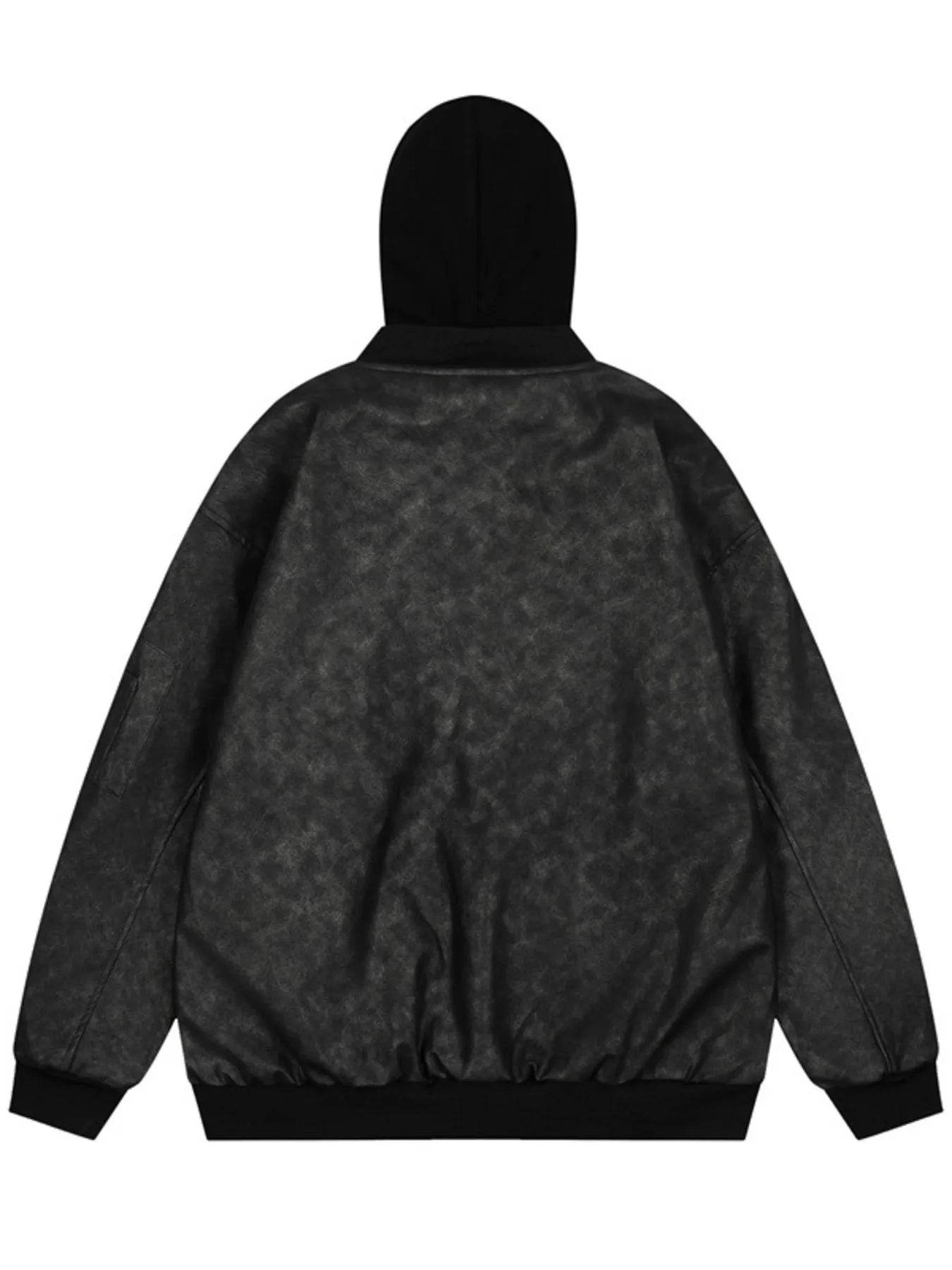 Men's Drawstring Washed Zip Up Hooded Jacket - Tredona LLC