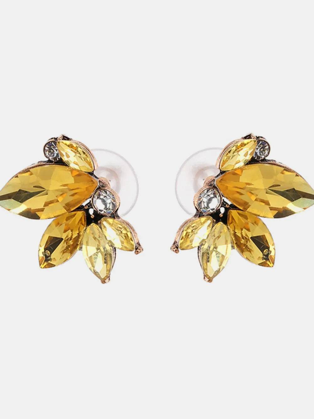 Alloy Rhinestone Flower Stud Earrings - Tredona LLC