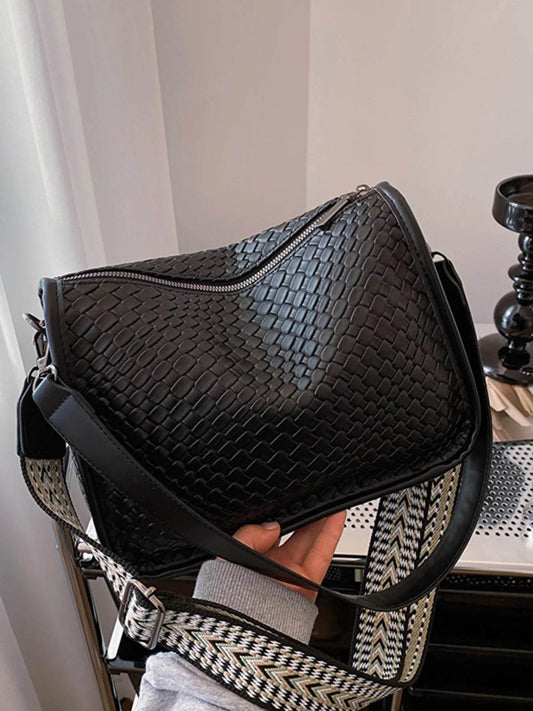 Textured Leather Shoulder Bag - Tredona LLC