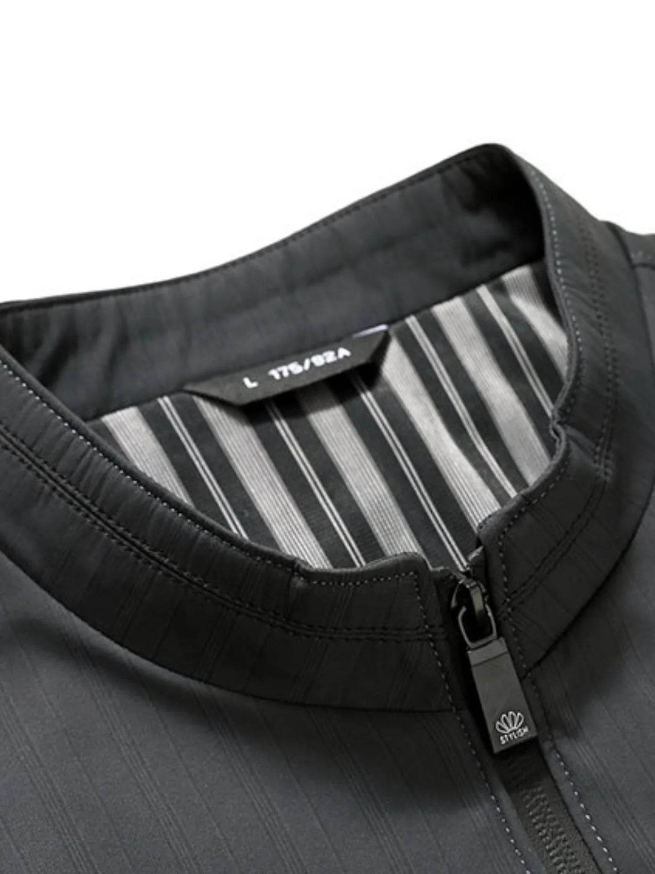 Men's Plus Size Zip Up Long Sleeve Jacket - Tredona LLC