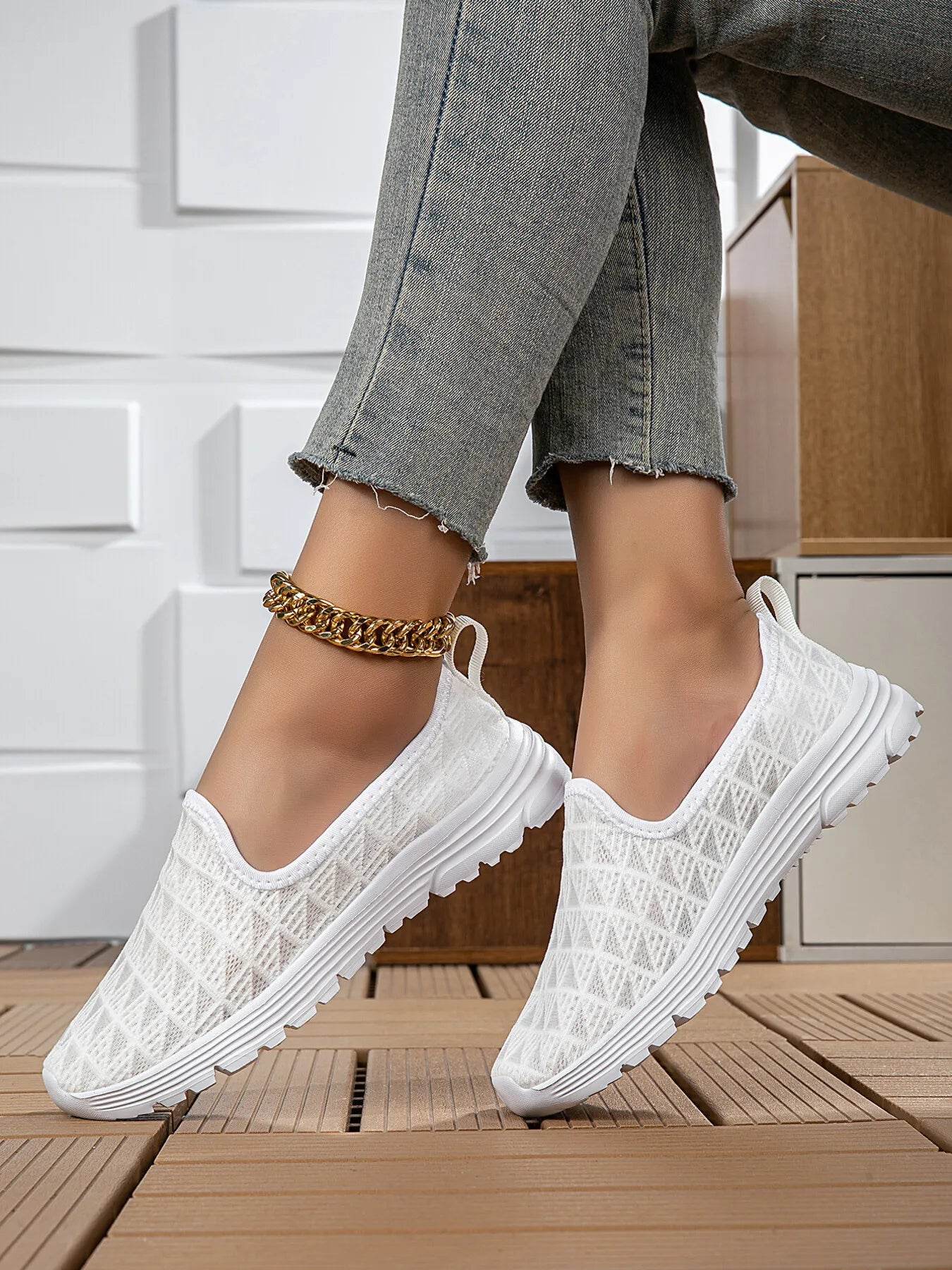 Breathable Mesh Slip-On Sneakers - Tredona LLC